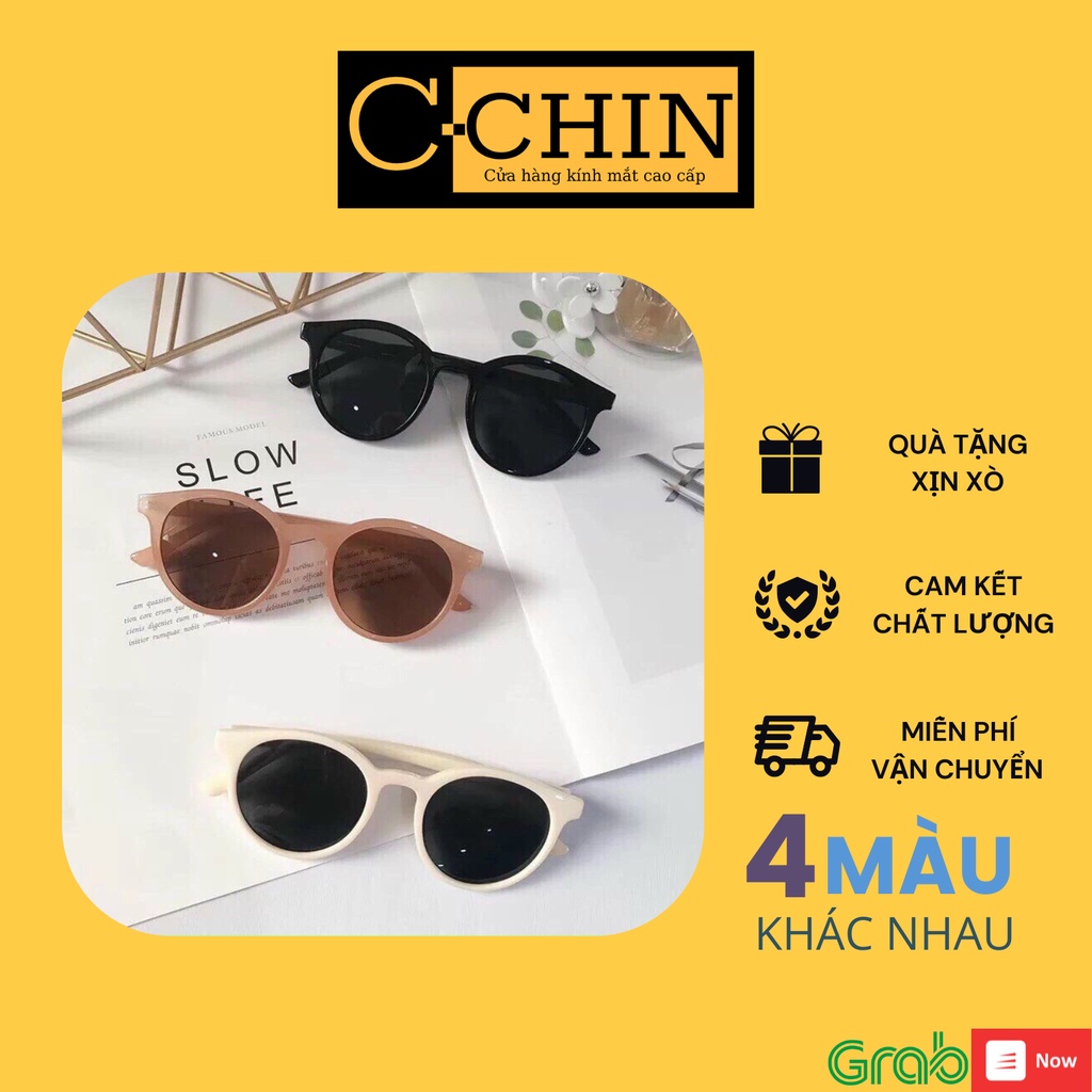 Kính râm nam nữ mắt tròn, kính mắt đi đường chống bụi, chống tia UV - MK08