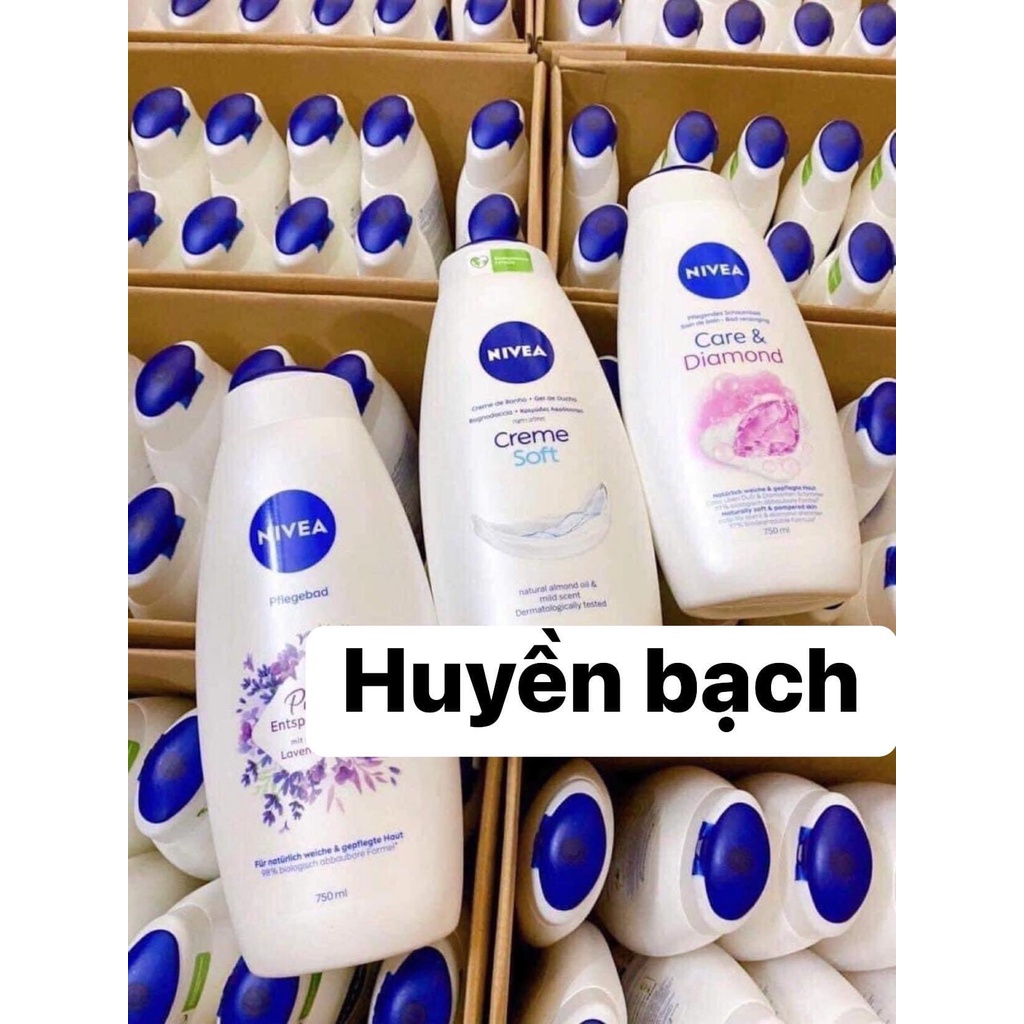 Sữa Tắm Dưỡng Thể Hương Hoa Thư Giãn Nivea Care 750ml Giúp Làm Sạch Sâu, Dưỡng Ẩm Và Sáng Da