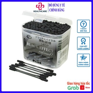 Hộp 180 bông ngoáy tai than hoạt tính Hàng Nhật Chính Hãng