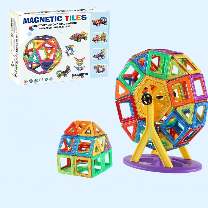 Đồ chơi xếp hình nam châm 115 chi tiết, đồ chơi phát triển trí tuệ cho bé