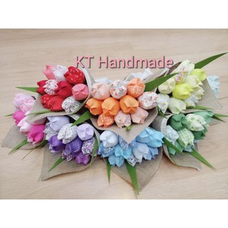 Bó 10 hoa tulip vải Handmade