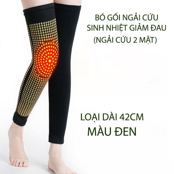 Đôi đệm bọc đầu gối ngải cứu 2 mặt tự làm nóng, giảm đau khớp, dài 42cm