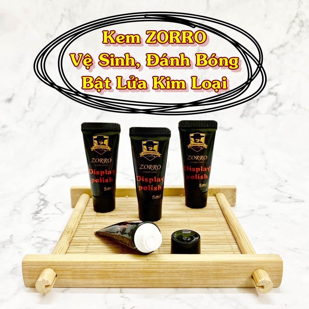 PHỤ KIỆN DÀNH CHO 𝐁𝐀̣̂𝐓 𝐋𝐔̛̉𝐀 KEM ZORRO VỆ SINH ĐÁNH BÓNG SÁNG MỚI KIM LOẠI CHAI ĐEN 5ML CHÍNH HÃNG