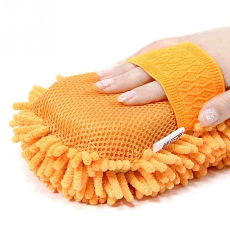 Găng tay rửa xe sợi Microfiber có bông mút - Mút rửa xe ô tô