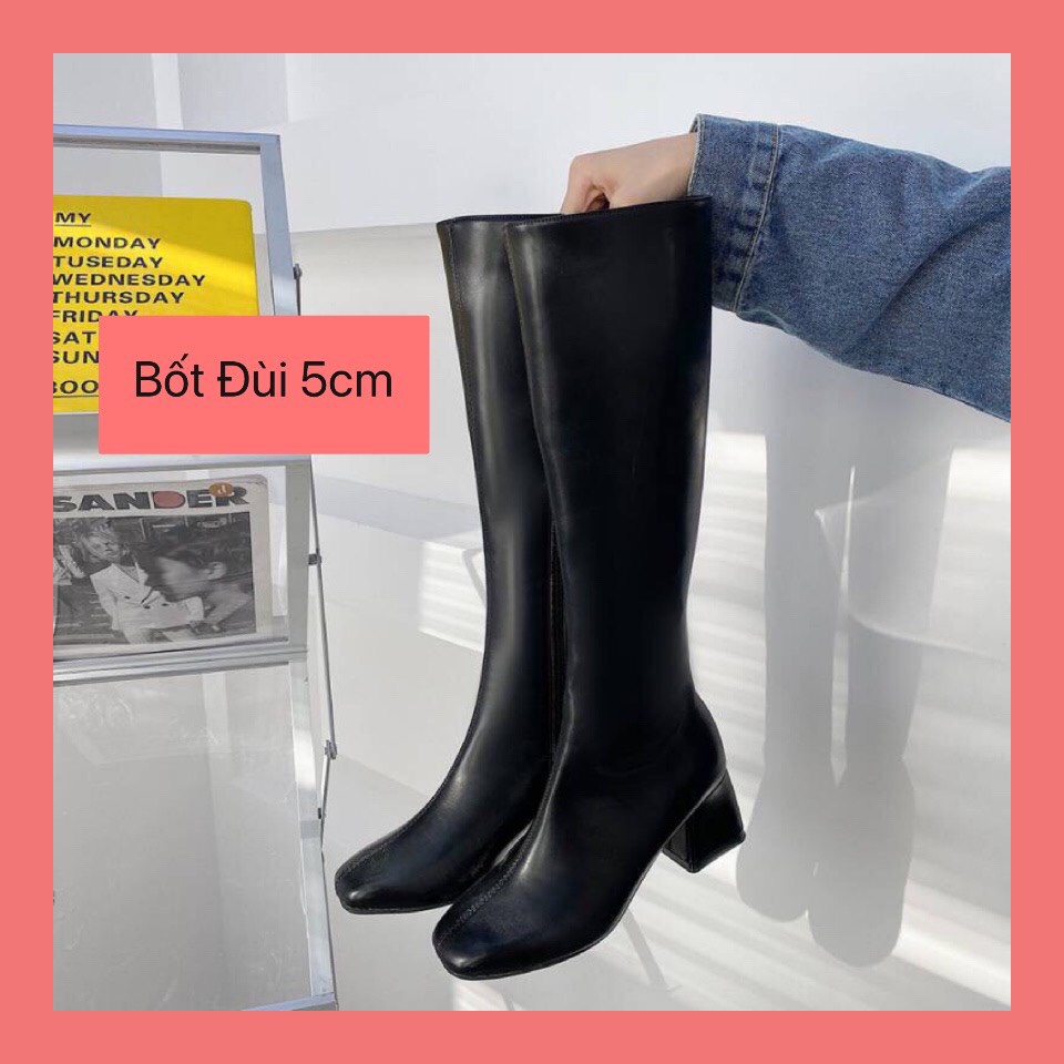 Giày bốt nữ cao cổ , bốt đùi nữ da mềm cao cấp cho nữ ,gót vuông 5 phân sang chảnh dễ đi dễ phối đồ