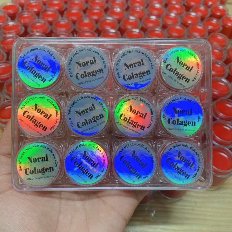 Son Dưỡng Môi Kích Nên Màu Sau Phun Xăm 1 vỉ 12 hũ trắng trong