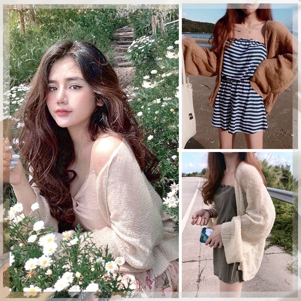 Áo Khoác Nữ Len Mỏng 💝 BUMBUM 0000 💝 Áo Khoác Nữ