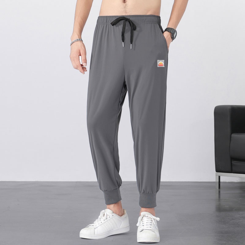 Quần Dài Thể Thao Bằng Lụa Mát Mỏng Thoáng Khí Khô Nhanh Thời Trang Mùa Hè Mới Cho Nam