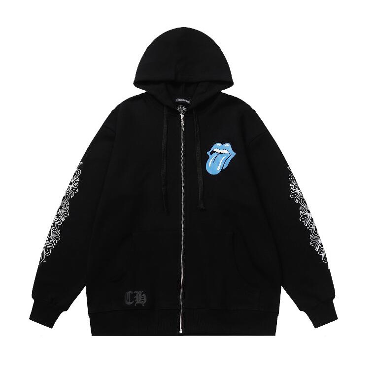 Áo hoodie cotton Có Khóa Kéo In Hình Đám Đông Thời Trang Cho Nam Nữ