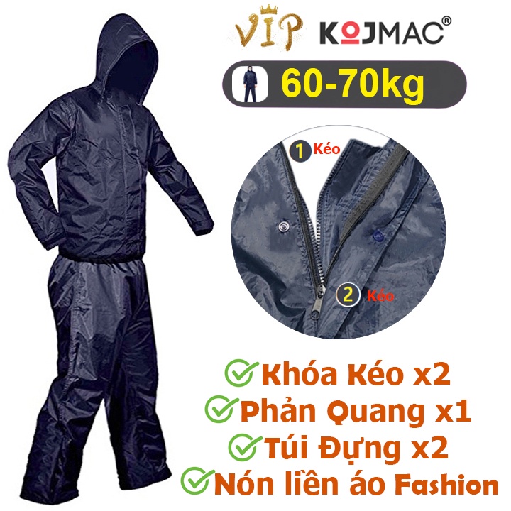 Áo Mưa Bộ người lớn nam nữ Vải Dù Có Phản Quang Cao Cấp, Siêu Bền Không Thấm Nước Đủ Size