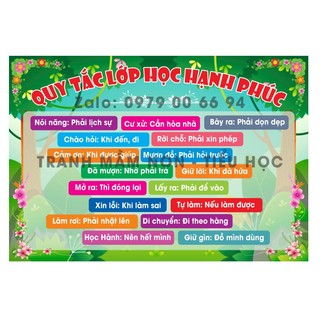 Decal trang trí - lớp học hạnh phúc 004