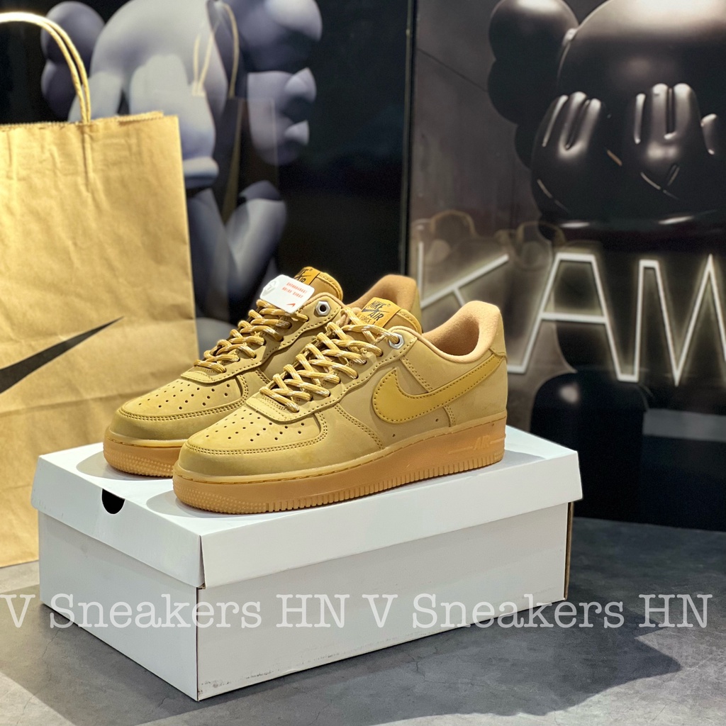 Giày AF1 Màu Vàng Da Bò Giày Air_Force 1 Low Flax Wheat Giày Thể Thao Af1 Vàng Bò