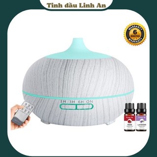 Máy xông tinh dầu, máy xông tinh dầu bí ngô gỗ 550ml phòng 15-40m2