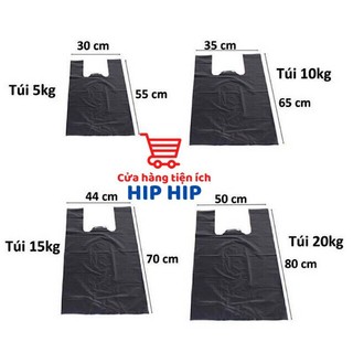 1kg Túi nilon đen 2 quai đựng đồ, đựng rác siêu tiện lợi. Túi đen 2 quai hàng đẹp, dai, bóng, giá rẻ
