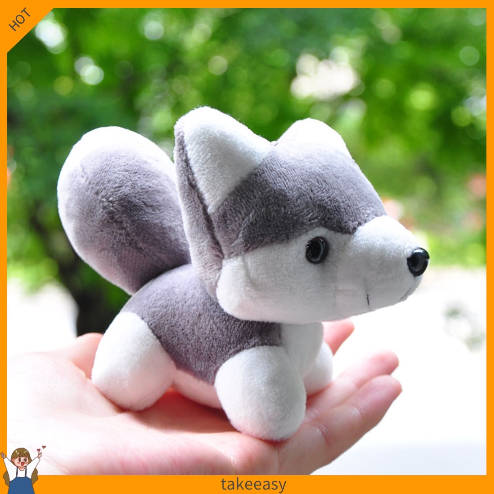 Móc khóa hình chú chó husky nhồi bông xinh xắn