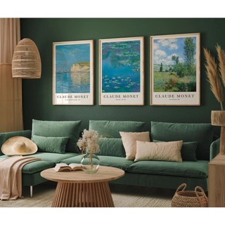 Set 3 tranh Monet treo tường chất liệu canvas cao cấp FMMONET04