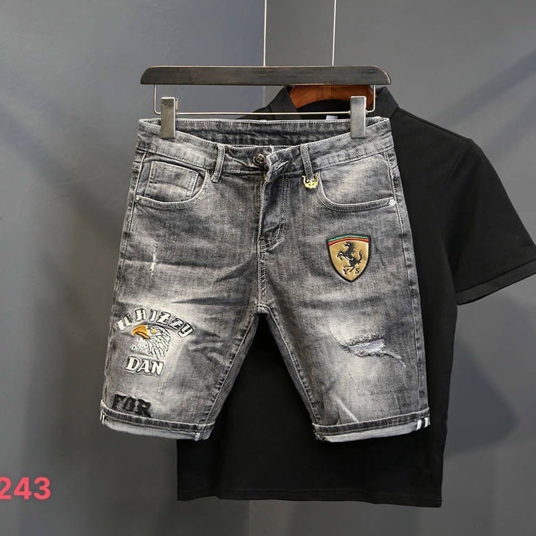 QUẦN SHORT JEAN NAM NGẮN, IN THÊU LOGO RÁCH NHẸ, CHẤT BÒ CO GIÃN, KIỂU DÁNG TRẺ TRUNG, GIÁ RẺ, NHIỀU MẪU MỚI HOT 2022
