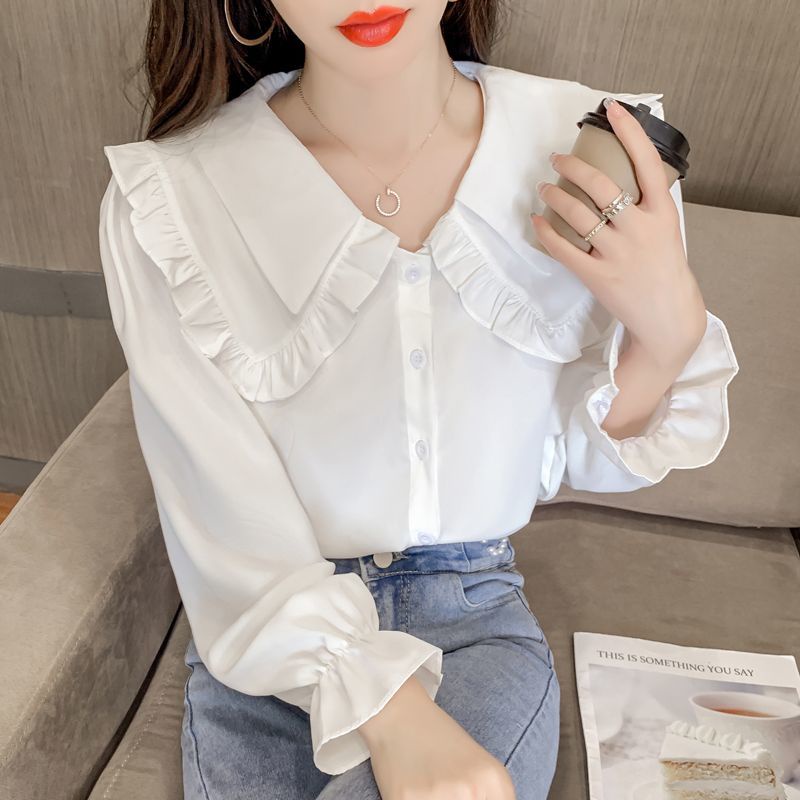 Long Sleeve Shirt Women Plus Size Loose Red Blouse Korean Style New Fashion Simple Ladies Tops