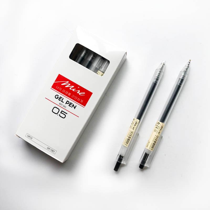 Hộp Bút Gel 12 Chiếc Mire Ngòi 0.5mm, Nét Bút Đậm, Mực Đều Phù Hợp Với Học Sinh GP-1001