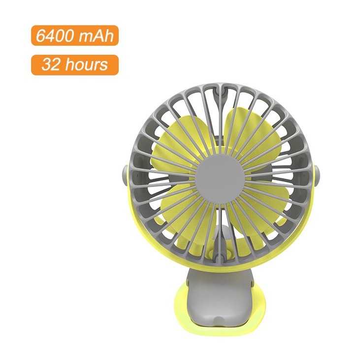 Quạt Yoobao F04 6400mah chạy liên tục 30h để bàn, kẹp xe đẩy cho trẻ nhỏ chính hãng bảo hành 3 tháng