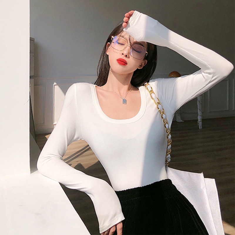 NRVP Áo Thun Nữ Dài Tay Dáng Rộng Thời Trang Hàn Quốc