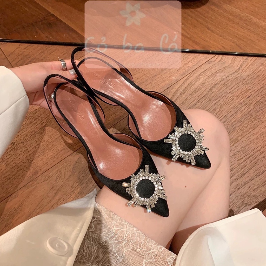 CAO GÓT COBALA SHOES - GIÀY NỮ MŨI NHỌN TAG ĐÁ - SANDAL BÍT MŨI QUAI HÂU 9 PHÂN - CAO GÓT THỜI TRANG 9CM - G22092100