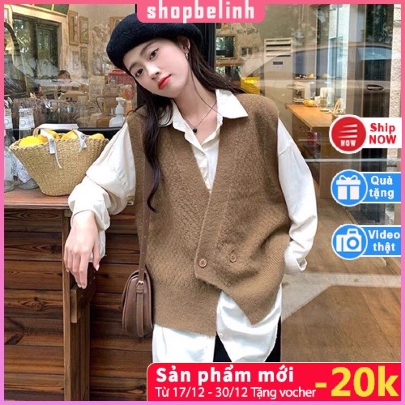 Áo ghile len hai khuy hàng qc,áo gile siêu đẹp A276