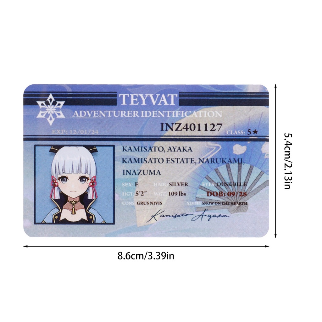 Bộ Thẻ Tên Bằng Nhựa PVC Hình Anime Genshin Vaiden Shogun