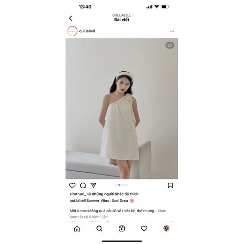 Váy cột nơ màu be oui.labell new còn tag