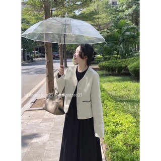 Áo khoác dạ tweed viền đen Nana21 Nanastore21