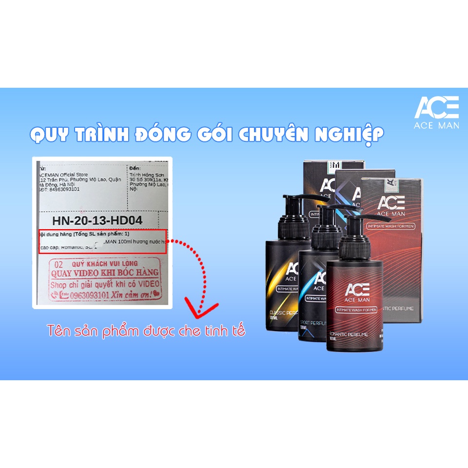 Dung dịch vệ sinh nam ACEMAN 100ml hương nước hoa cao cấp