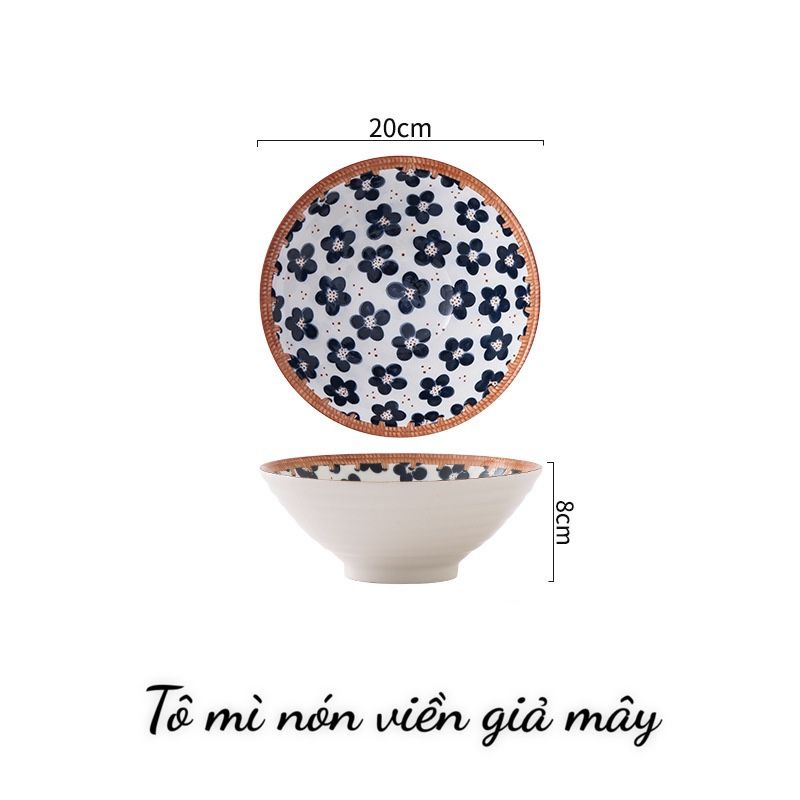 Bát tô loe sứ thổ cẩm sẵn 4 mẫu