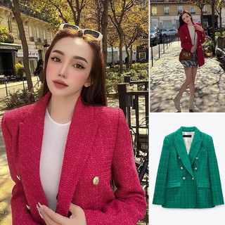 (Hàng Đẹp CC)Ảnh thật 6 hình cuối-HC376.Áo Tweed thu đông thời trang phong cách Âu Mỹ kiểu dáng Zar sang chảnh