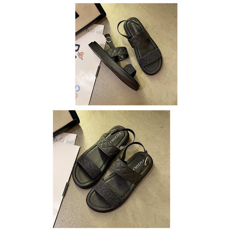 Xăng đan Đế Bằng Cao 2.5CM Đính Đá Thời Trang Dành Cho Nữ