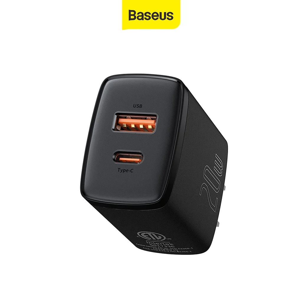 Củ sạc 20W Baseus - Hỗ trợ sạc nhanh QC3.0 - Dùng tốt cho các dòng IP, thiết bị Androi - An Toàn - Chính Hãng