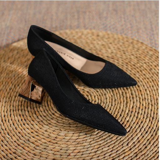 Giày Nữ Cao Cấp , Giày Cao Gót Nữ Mũi Nhọn, Đế Vuông Cao 5P, Lụa Bọc Satin Cao Cấp, Kiểu Dáng Trẻ trung, Thoải mái-DA778