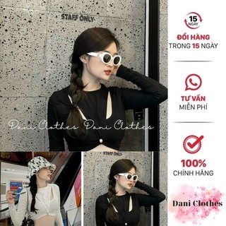 Áo Croptop tay dài đính tam giác - B8U