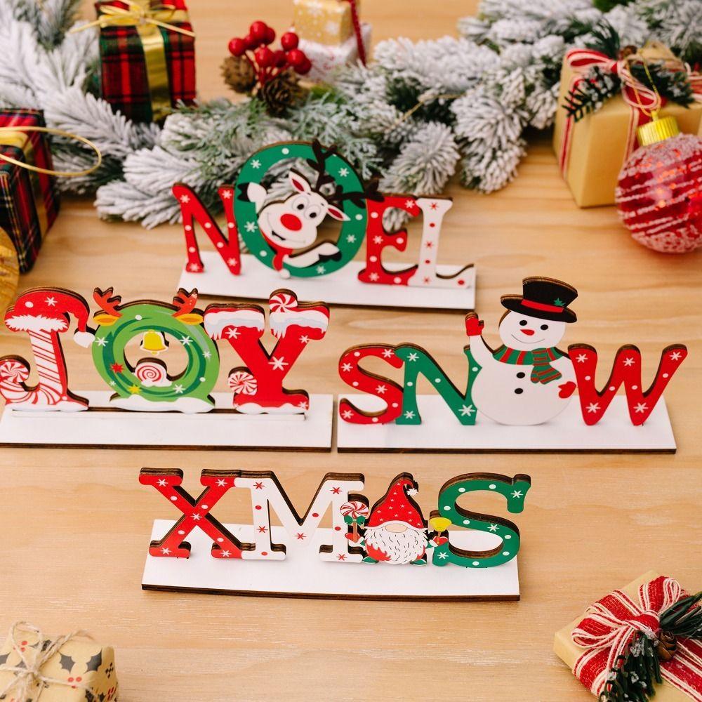 Phụ Kiện Trang Trí Giáng Sinh Bằng Gỗ Hình Ông Già Noel Hoạt Hình Xinh Xắn