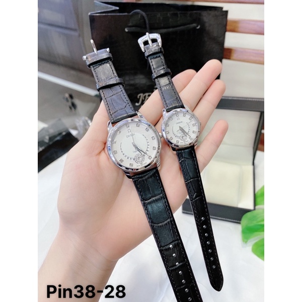 Đồng Hồ Cặp omega Sapphire OM047 Mặt Trăng khuyết Máy Pin Nhật Chống Xước Tuyệt Đối