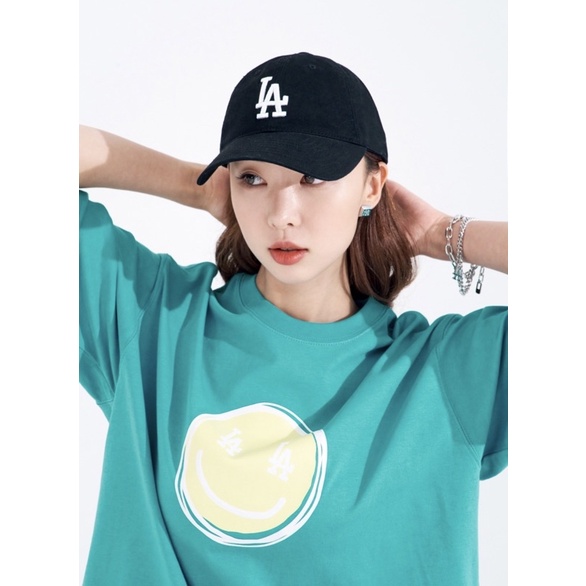 Mũ MLB Logo LA Nhỏ hàng hiệu Hàn Quốc_Logo LA to black