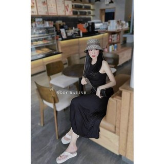 Váy đen chất coton dẻo