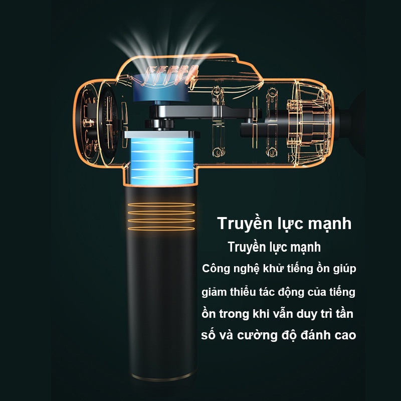 GiGiBomstore Máy Mát Xa Cầm Tay Súng Fascia 8 Đầu 99 Chế Độ Rung -Súng massage toàn thân giảm căng cơ nhức mỏi vai gáy