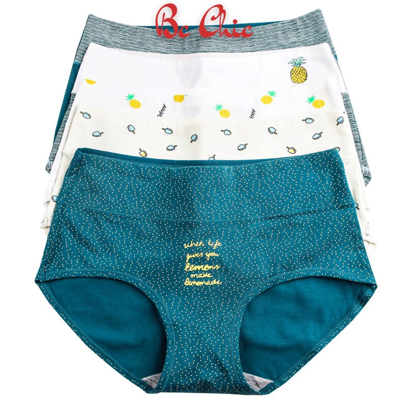 Set 4 quần lót nữ cotton cạp cao giấu bụng, gen bụng Q6108 BC_CHIC LINGERIE