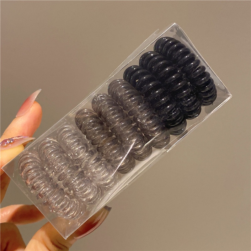 Set 9 Dây Buộc Tóc Cao Su Co Giãn Không Đường May Đơn Giản Cho Nữ