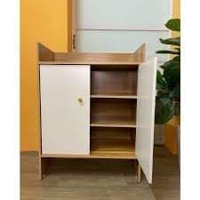Tủ giày gỗ 2 ngăn cánh trắng