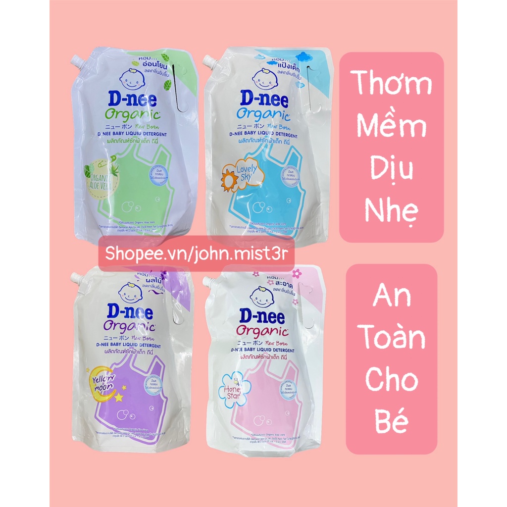 Nước Giặt Dnee Thơm Mềm Dịu Nhẹ An Toàn Cho Bé 1400ML Nội Địa Thái Lan