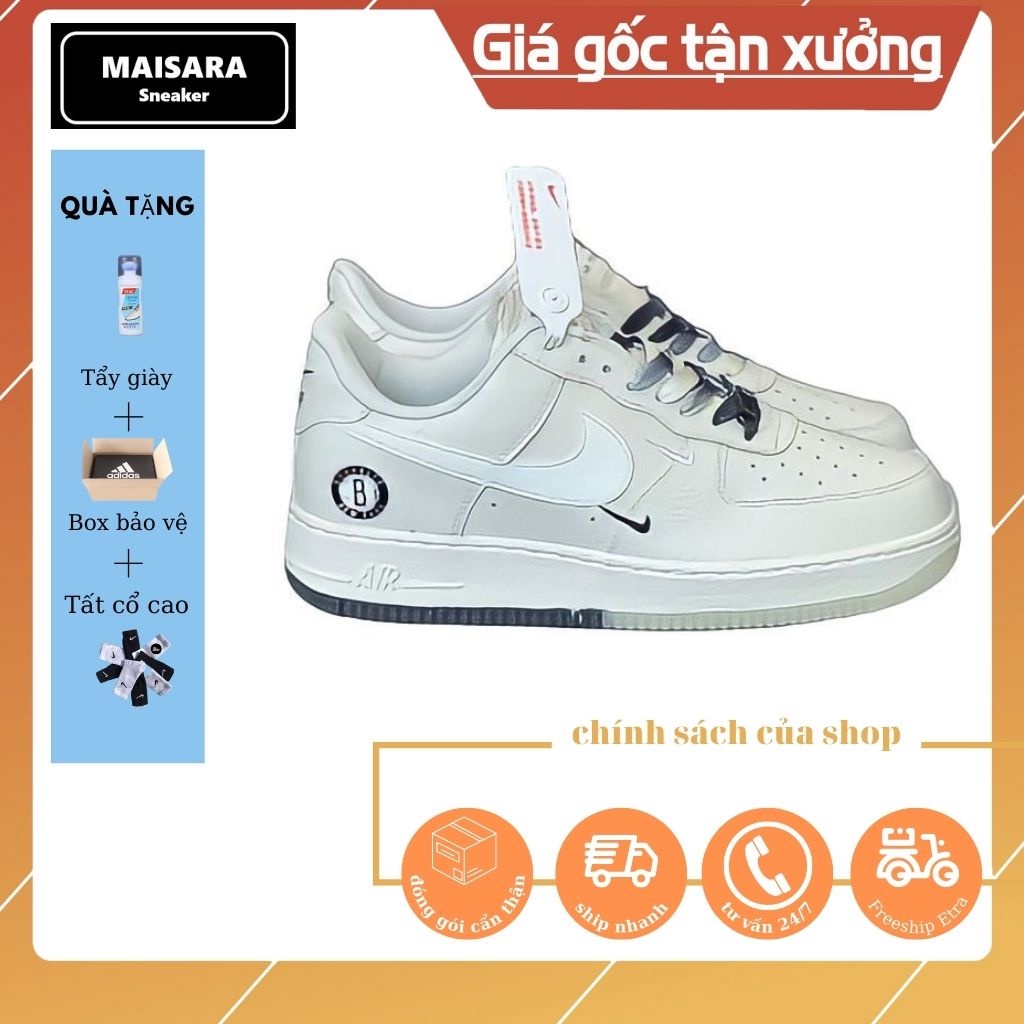 Giày_nike Air Force1 chữ B, giày af1 âm dương màu be hàng cao cấp, đủ size nam nữ đầy đủ phụ kiện tặng kèm tất đủ size