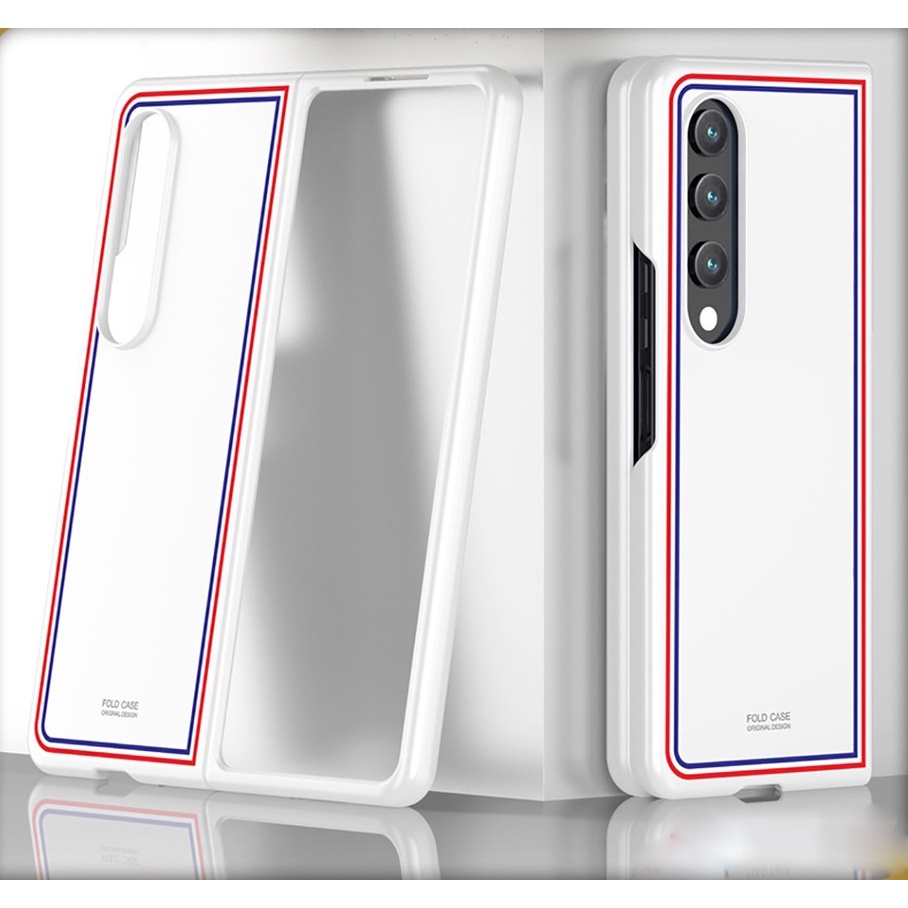 Ốp lưng chống sốc cho Samsung Galaxy Z Fold 3 / Z Fold 4 hiệu Likgus Browne luxury họa tiết 3 sọc màu - hàng nhập khẩu