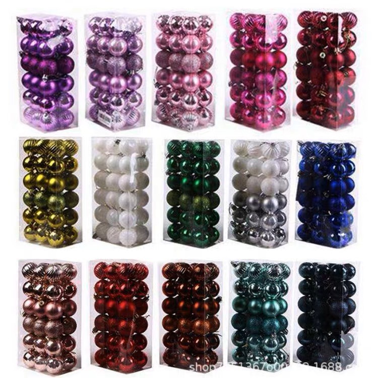 Set 6 Quả Châu Màu Sang Trọng 4cm/6cm Noel GS029