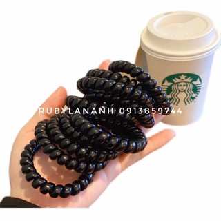 Sét 3 Dây Buộc Tóc Lò Xo Đen Cao Cấp Cho Nữ